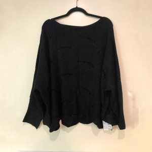 Halara Batwing Pointelle Sweater NWT